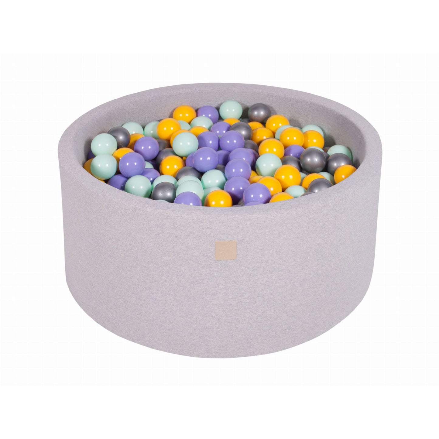 Round Ball Pit With 300 Balls, 90x40cm, Light Grey, Cotton