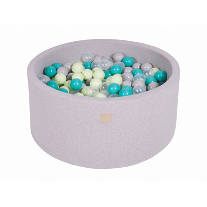 Round Ball Pit With 300 Balls, 90x40cm, Light Grey, Cotton