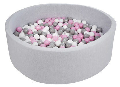 Velinda Soft Jersey Ball Pit with 600 Balls - 125cm Diameter - Baby & Kids Play Gift