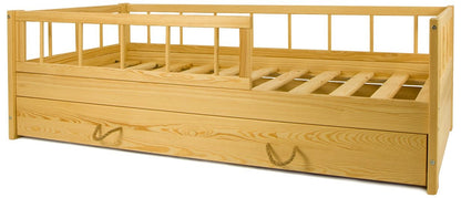 Velinda Classic Pine Wood Bed - Safe, Storage, Fits 160x80cm