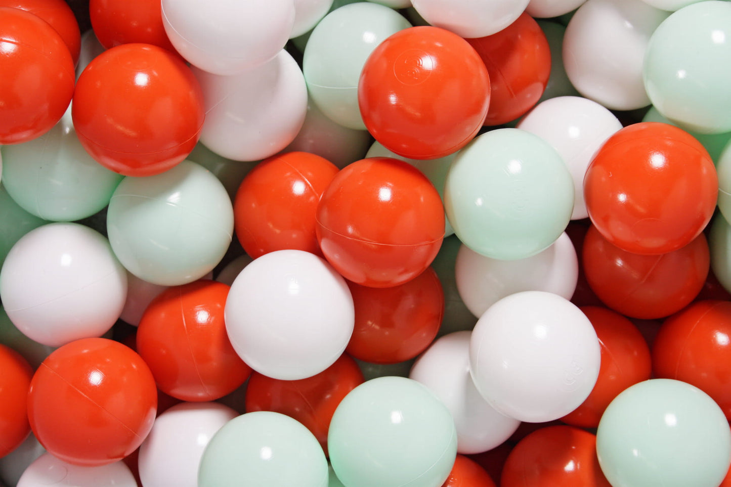 Soft Plastic Balls 7cm For The Ball Pit Certified Set 100pcs: Orange/White/Mint