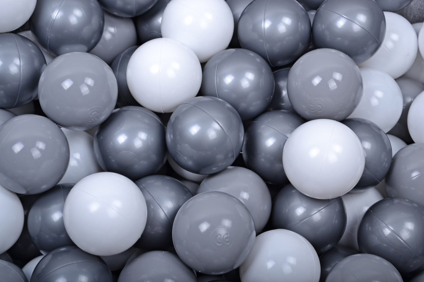 Soft Plastic Balls 7cm For The Ball Pit Certified Set 200pcs: Silver/White/Gray