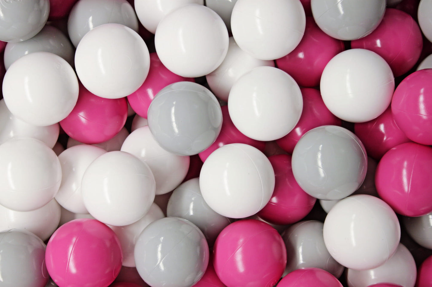 Soft Plastic Balls 7cm For The Ball Pit Certified Set 200pcs: Gray/White/Dark Pink