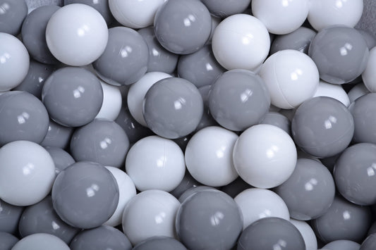 Soft Plastic Balls 7cm For The Ball Pit Certified Set 200pcs: Gray/White