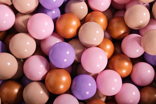 Soft Plastic Balls 7cm For The Ball Pit Certified Set 100pcs: Beige/Gold/Lilac/Pastel Pink