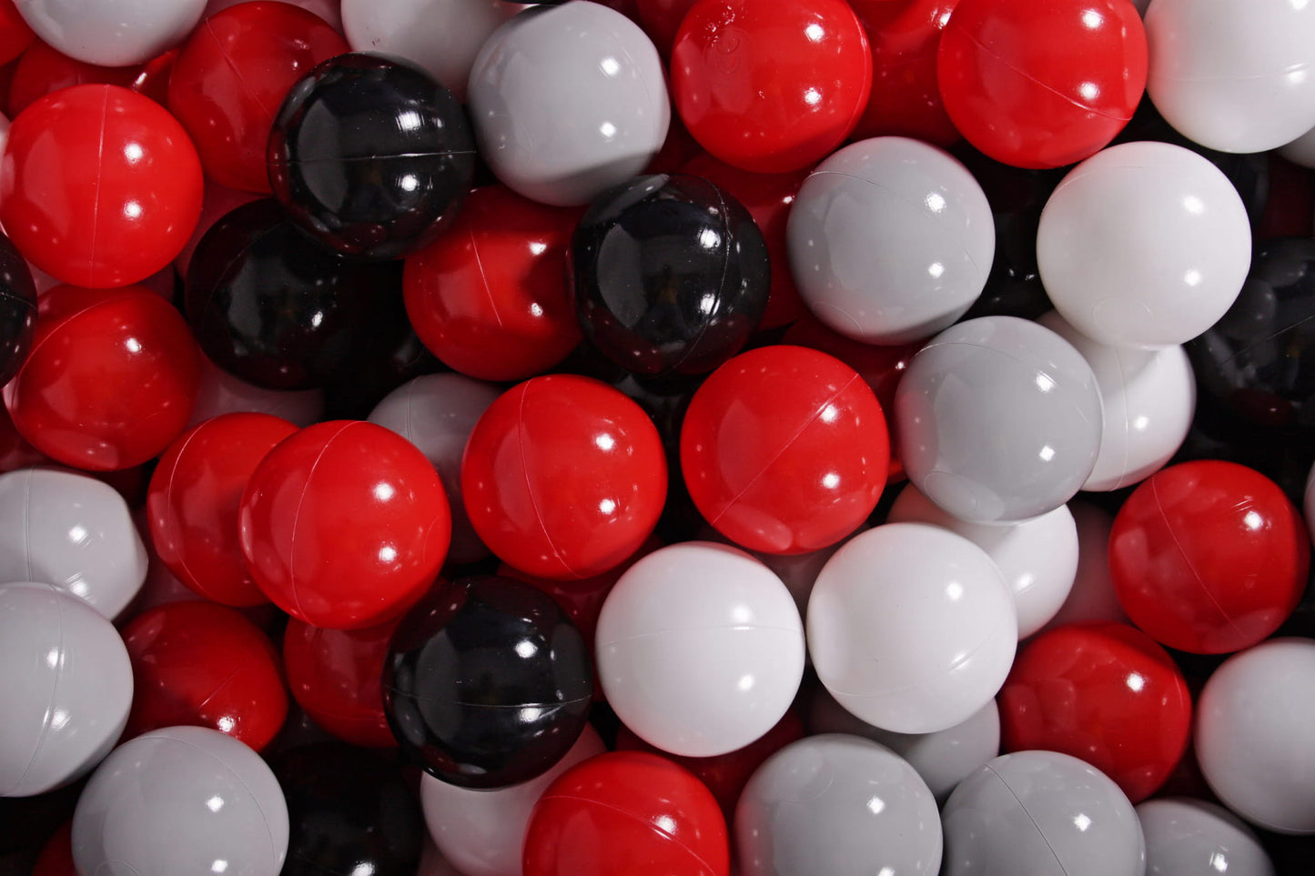 Soft Plastic Balls 7cm For The Ball Pit Certified Set 100pcs: White/Red/Black/Gray