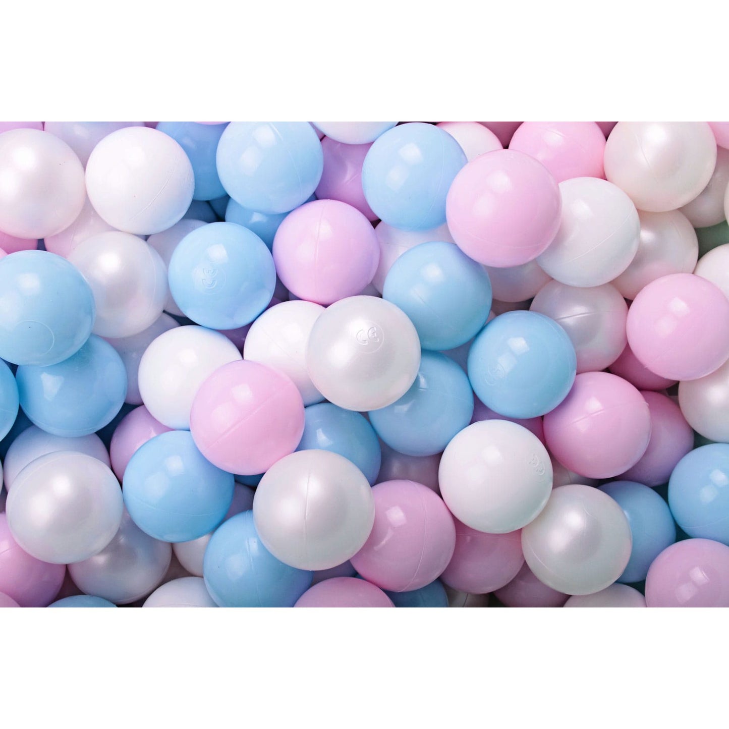 Foam Playset With Small Ball Pit Playground For Children With 100 Balls Certified, Velvet, Light Gray: White/White Pearl/Baby Blue/Pastel Pink