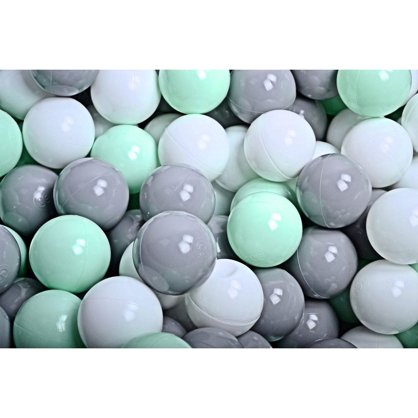 Foam Playset With Small Ball Pit Playground For Children With 100 Balls Certified, Velvet, Light Gray: Mint/Gray/White