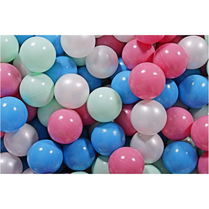 Foam Playset With Small Ball Pit Playground For Children With 100 Balls Certified, Velvet, Light Pink: Light Pink/Blue/White Pearl/Mint