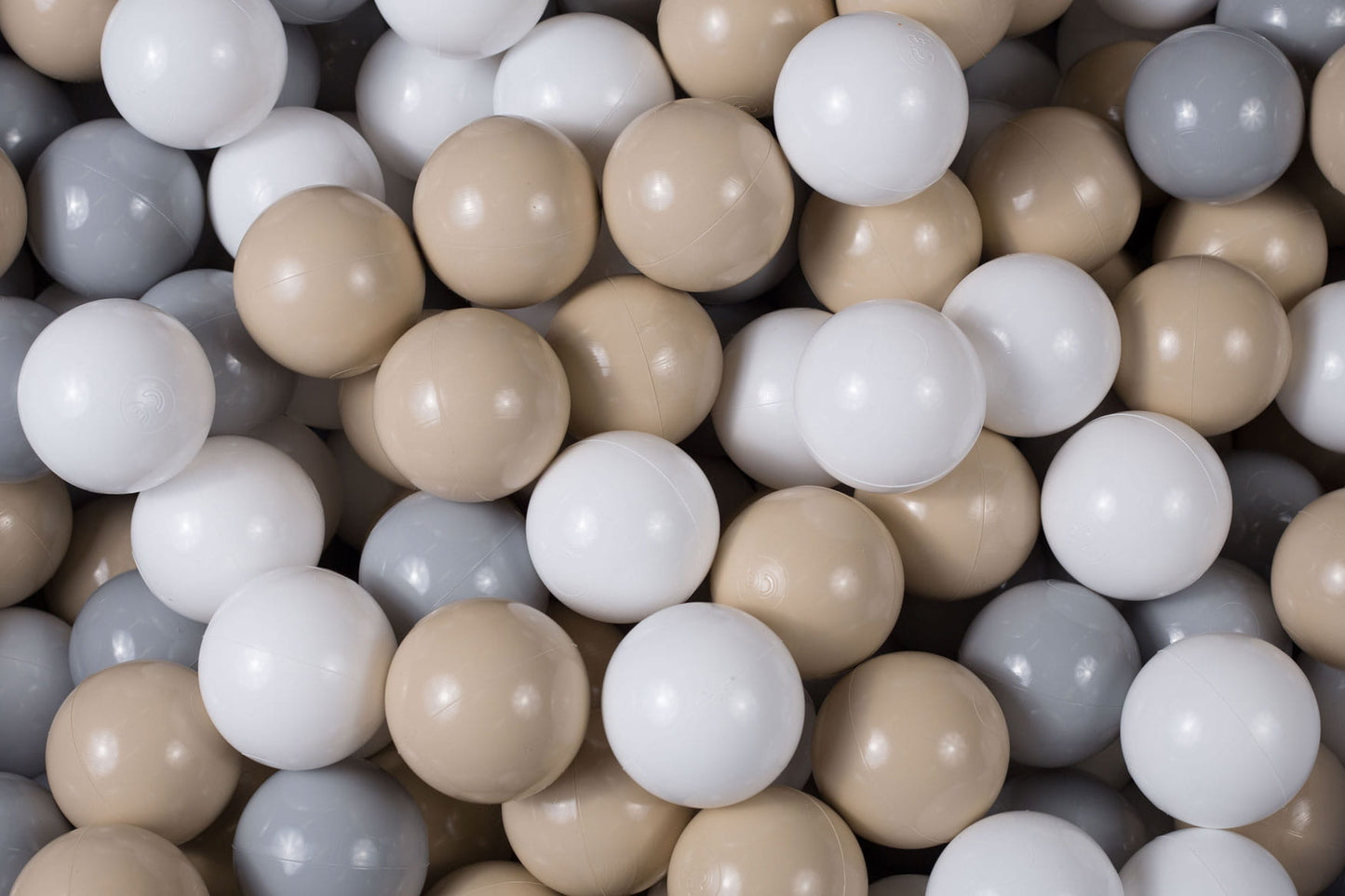 Soft Plastic Balls 7cm For The Ball Pit Certified Set 100pcs: Beige/Gray/White