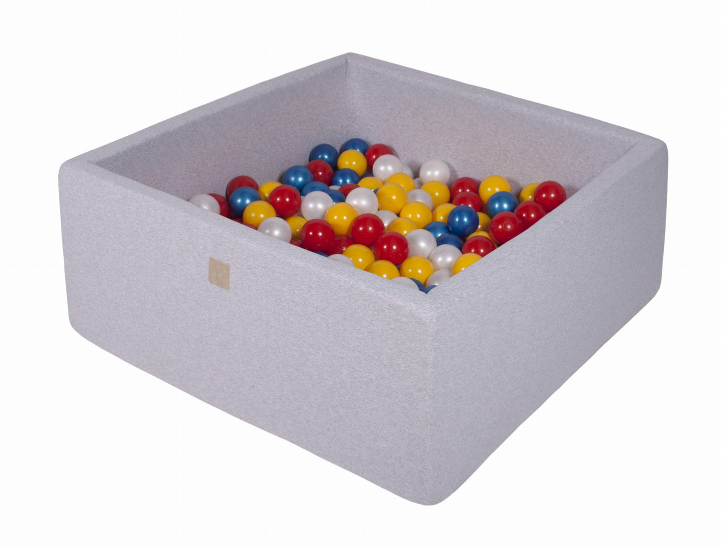 Square Ball Pit With 400 Balls, 110x110x40cm, Light Grey, Cotton