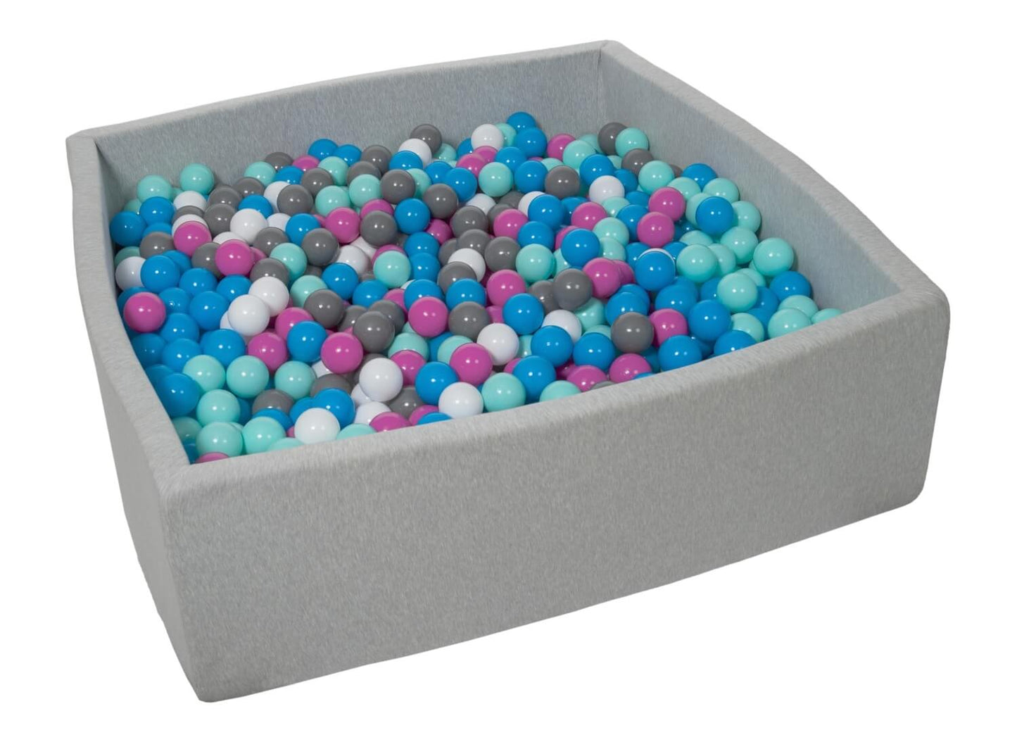 Velinda Soft Jersey Ball Pit with 1200 Balls - 110x110cm - Baby & Kids Play Gift