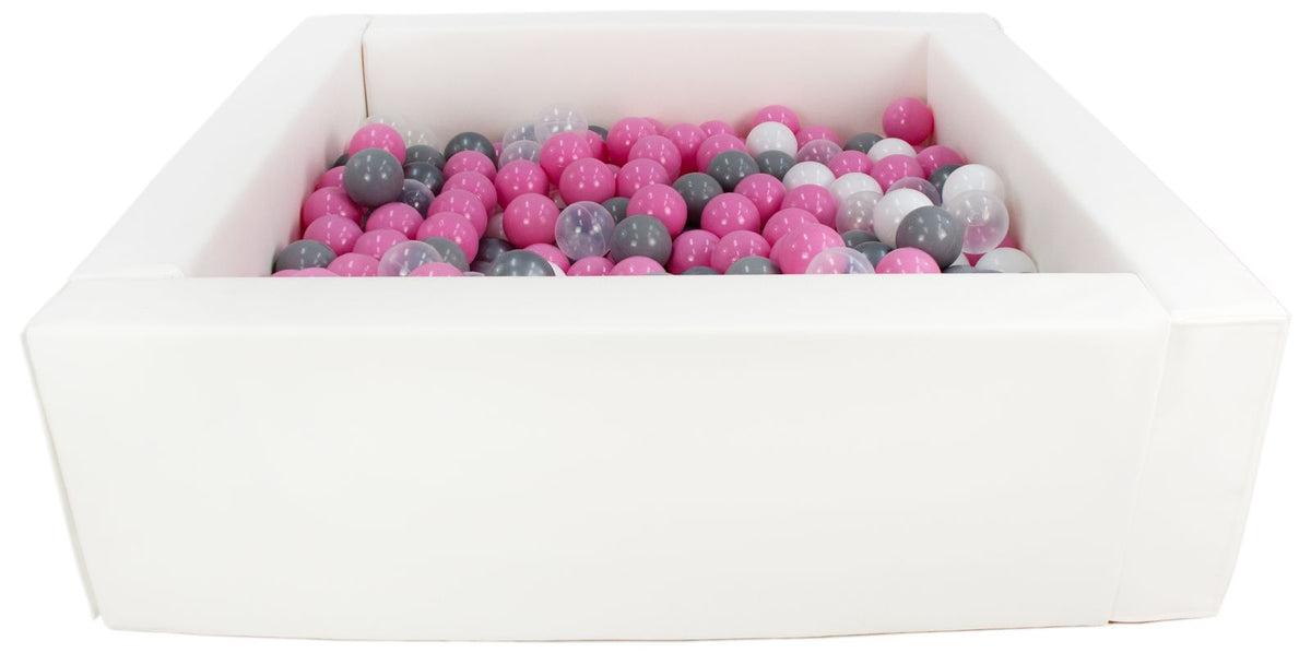 Square Eco-Leather Ball Pit with 200 Balls, 5 Elements