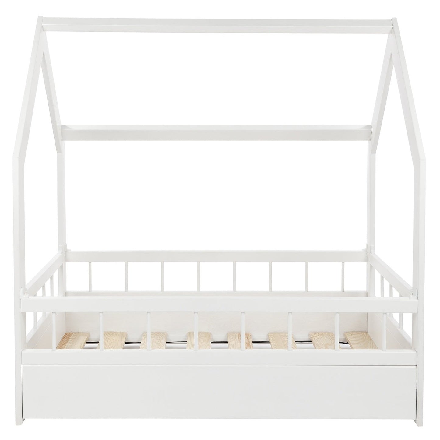 Velinda Scandinavian Kids Bed - Pine Wood, 120cm Height - Play & Sleep - Fits 80x160cm Mattress