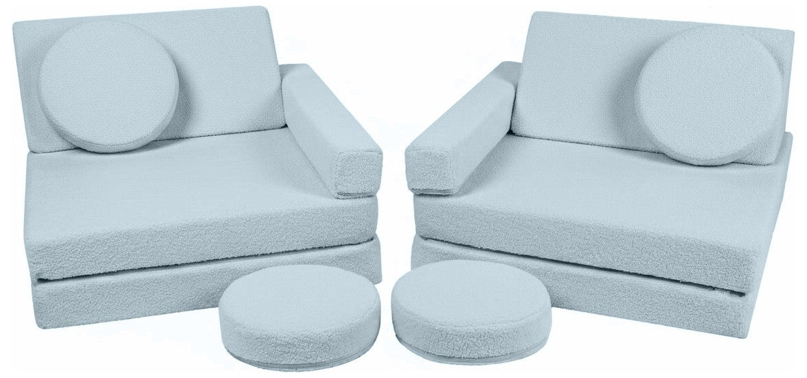 Bouclé Modular Kids Sofa, Foam Blocks