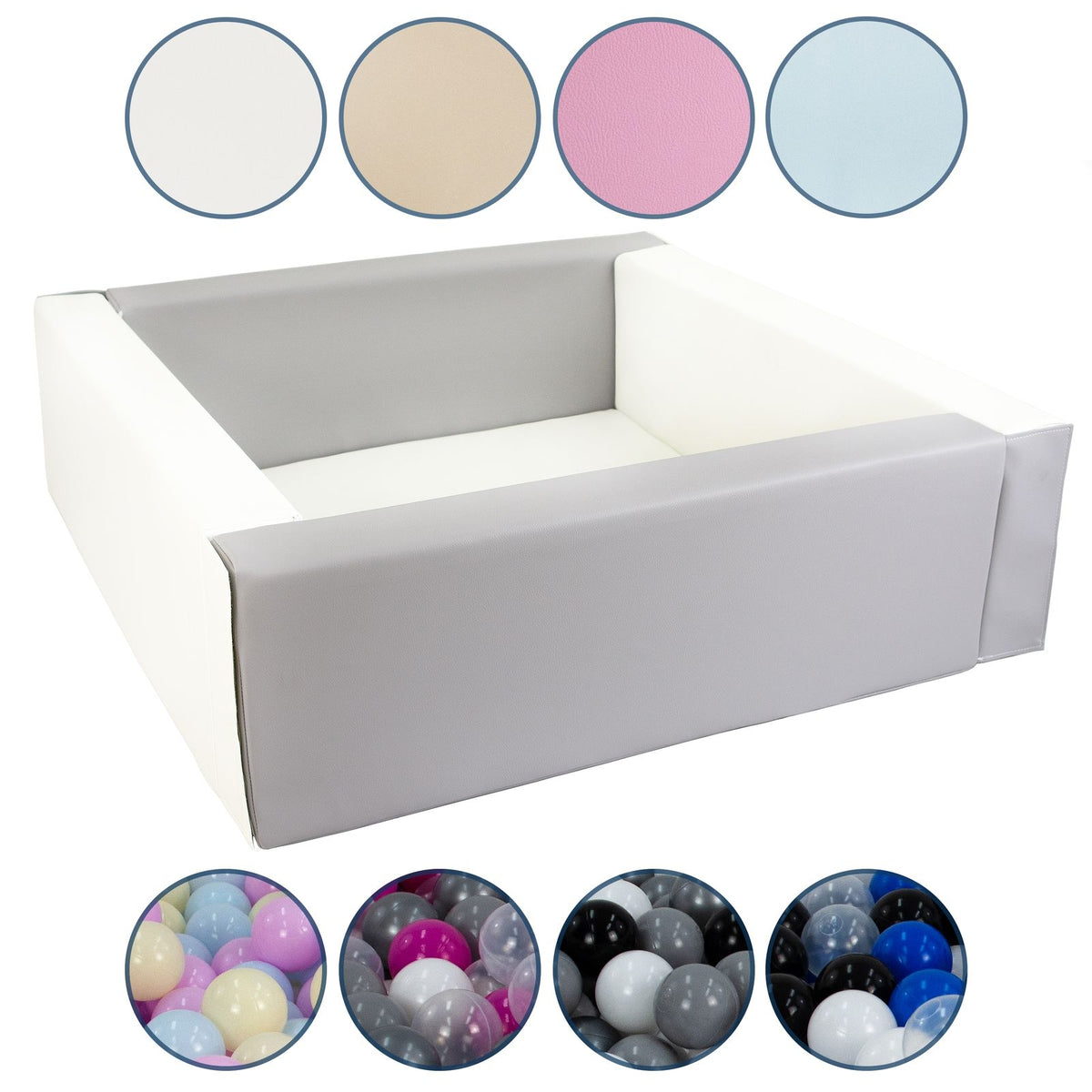 Velinda Square Eco-Leather Ball Pit