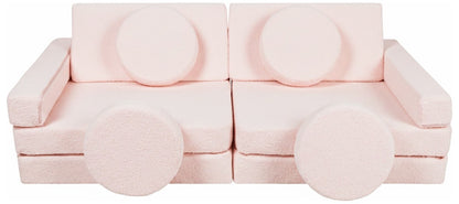 Bouclé Modular Kids Sofa, Foam Blocks