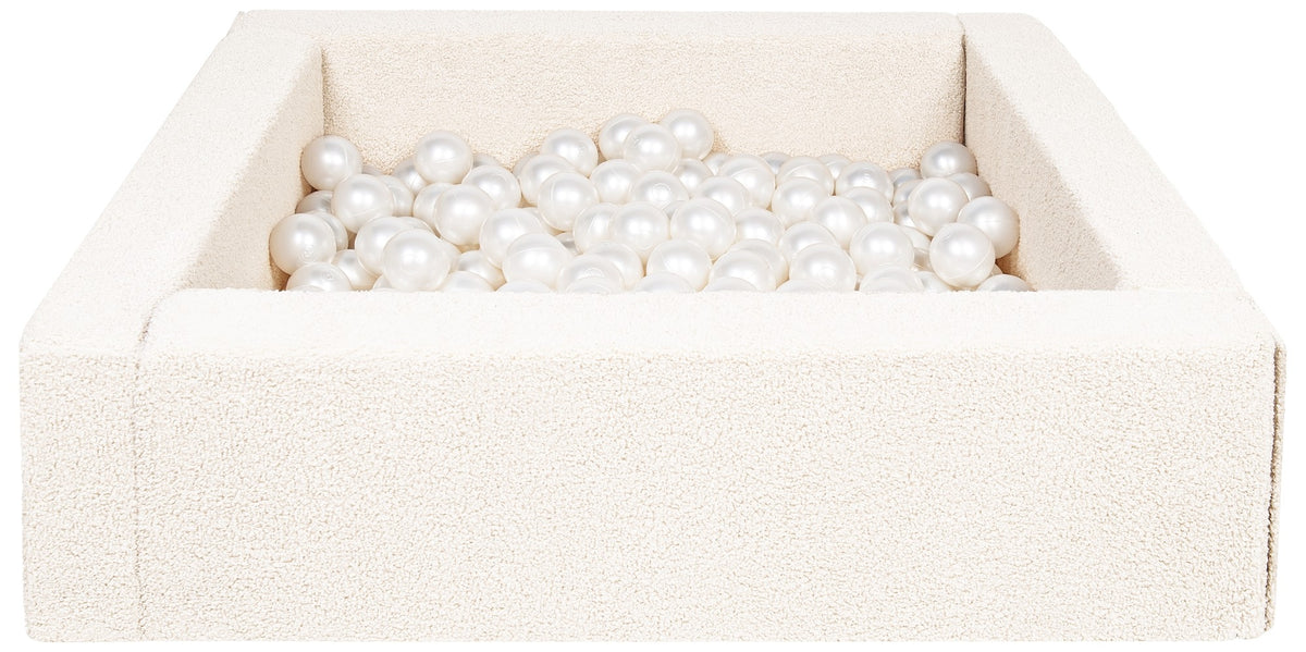Square Bouclé Ball Pit with 200 Balls, 5 Elements