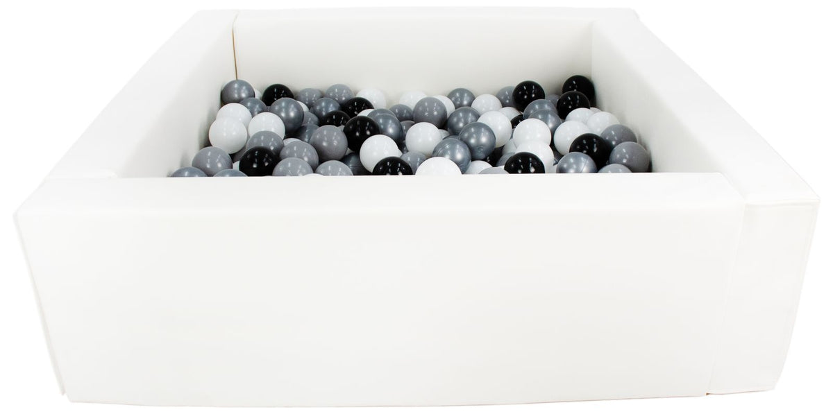 Square Eco-Leather Ball Pit with 200 Balls, 5 Elements