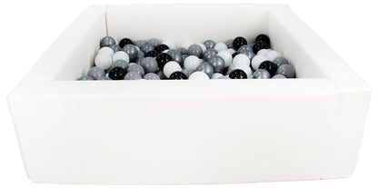 Square Eco-Leather Ball Pit with 200 Balls, 5 Elements