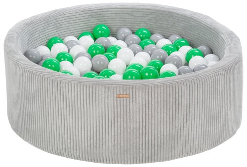 Velinda Soft Play Ball Pit with 300 Balls - Corduroy Fabric, 90cm, Kids Play Toy