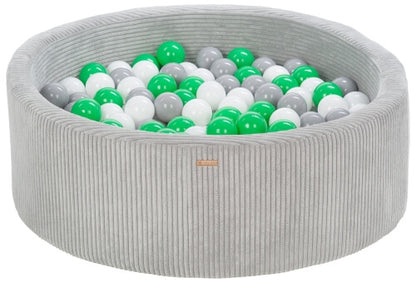 Velinda Soft Play Ball Pit with 300 Balls - Corduroy Fabric, 90cm, Kids Play Toy