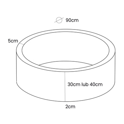 Zipped Foam Round Ball Pit 90x30cm Cover, Velvet, Light Gray size guide