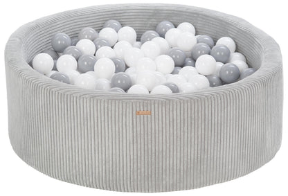 Velinda Soft Play Ball Pit with 300 Balls - Corduroy Fabric, 90cm, Kids Play Toy