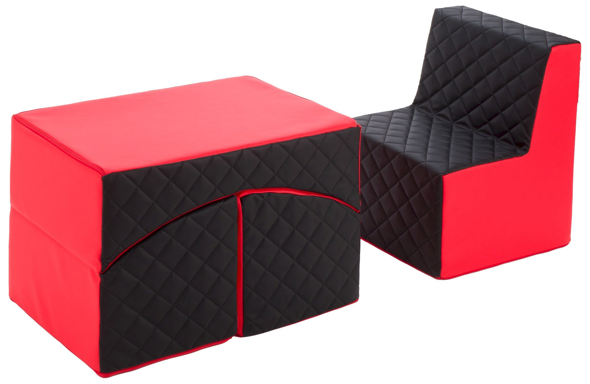 Kids Furniture Set: Armchair + Lounger, Eco Leather Quilted