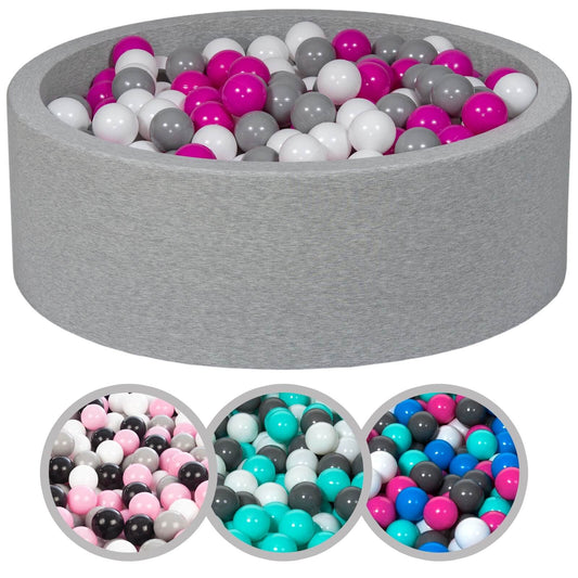 Velinda Soft Jersey Ball Pit with 450 Balls - Baby & Kids Play Gift, 90cm