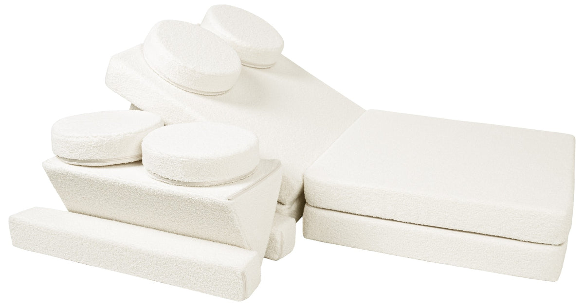 Bouclé Modular Kids Sofa, Foam Blocks