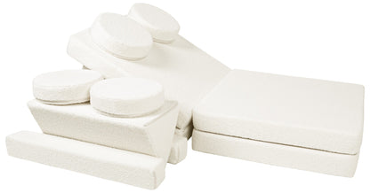 Bouclé Modular Kids Sofa, Foam Blocks