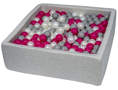 Velinda Soft Jersey Ball Pit with 450 Balls - 90x90cm - Baby & Kids Play Gift