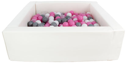 Square Eco-Leather Ball Pit with 200 Balls, 5 Elements