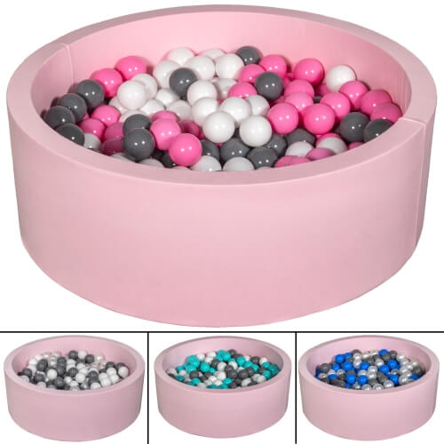 Velinda Soft Jersey Ball Pit with 300 Balls - Pink, Baby & Kids Play Gift, 80cm