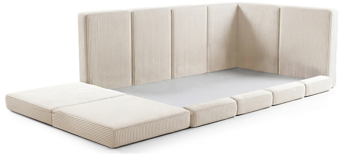Modular Montessori Floor Bed with Mattress - Soft Foam