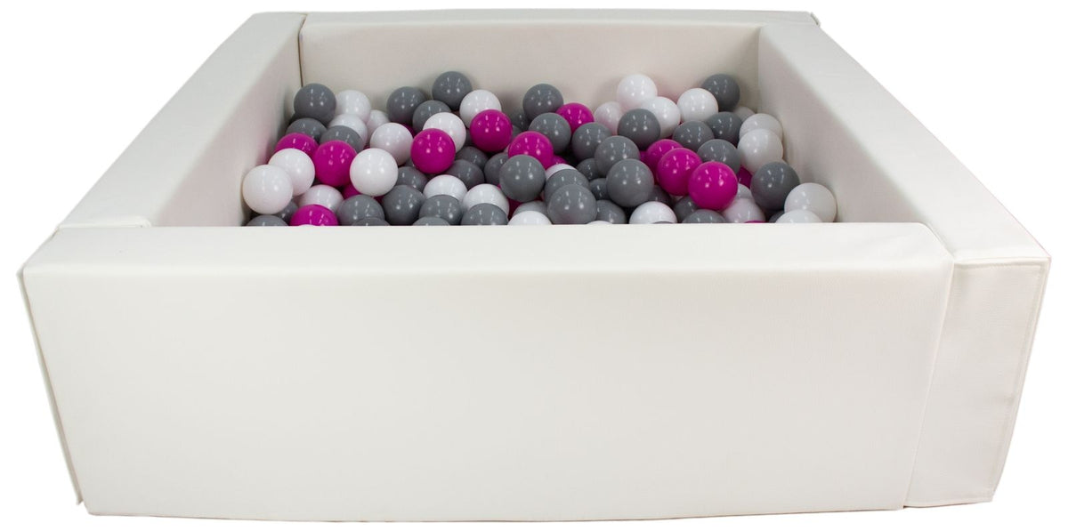 Square Eco-Leather Ball Pit with 300 Balls, 5 Elements
