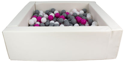 Square Eco-Leather Ball Pit with 300 Balls, 5 Elements