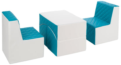 Kids Furniture Set: 2xarmchair + Lounger, Eco Leather Quilted