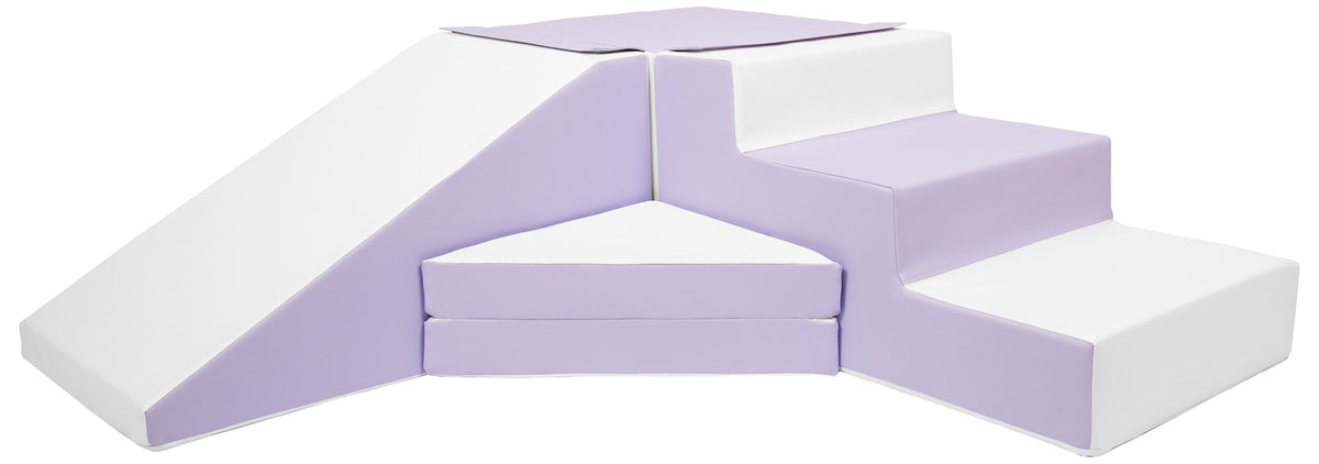 SLIDE Foam Block Set - Soft Play Step and Slide - Colorful, Safe & Versatile Playtime Fun - White, lilac