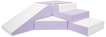 SLIDE Foam Block Set - Soft Play Step and Slide - Colorful, Safe & Versatile Playtime Fun - White, lilac