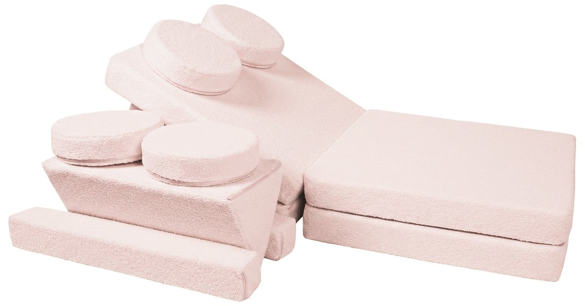 Bouclé Modular Kids Sofa, Foam Blocks