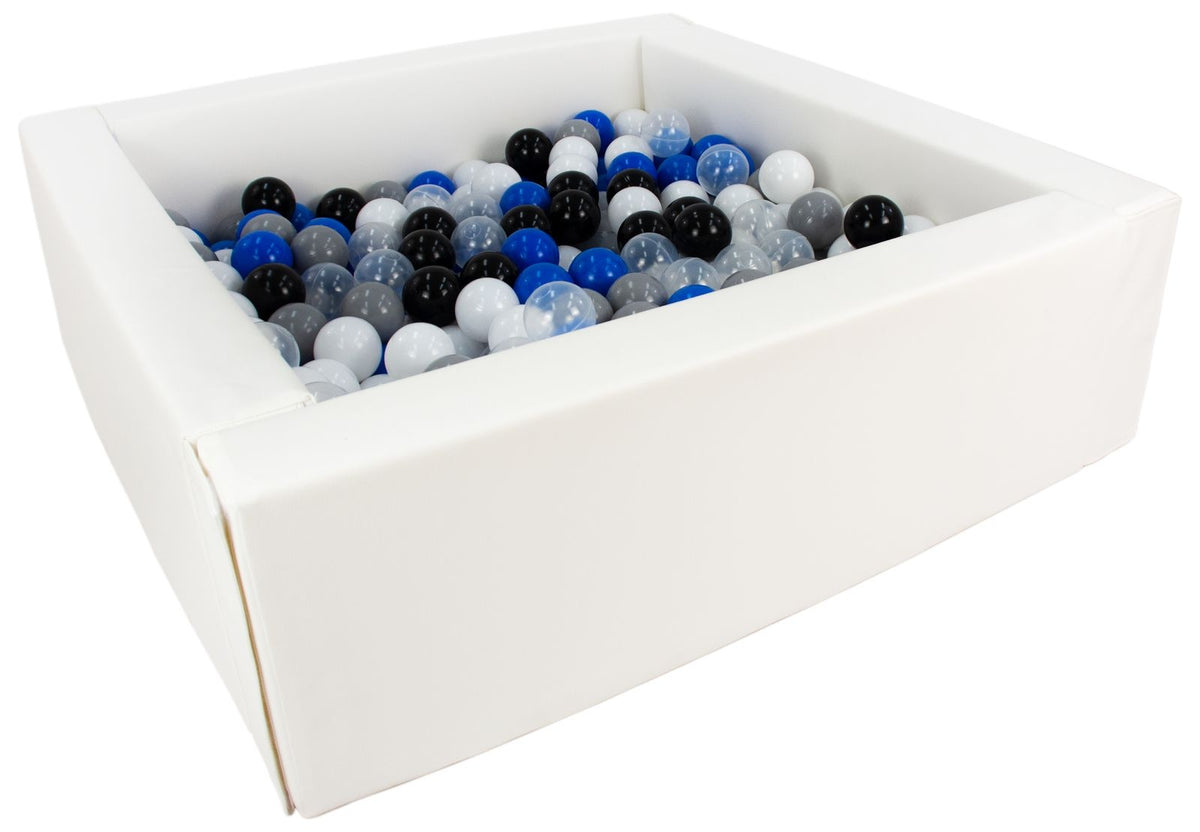 Square Eco-Leather Ball Pit with 200 Balls, 5 Elements