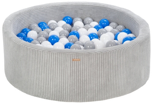 Velinda Soft Play Ball Pit with 300 Balls - Corduroy Fabric, 90cm, Kids Play Toy