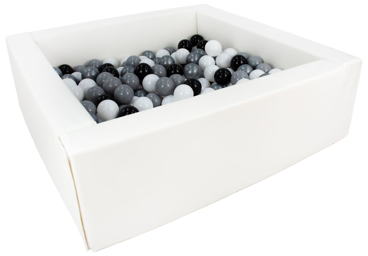 Square Eco-Leather Ball Pit with 200 Balls, 5 Elements