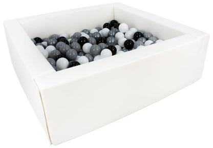 Square Eco-Leather Ball Pit with 200 Balls, 5 Elements