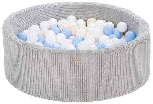 Velinda Soft Play Ball Pit with 300 Balls - Corduroy Fabric, 90cm, Kids Play Toy