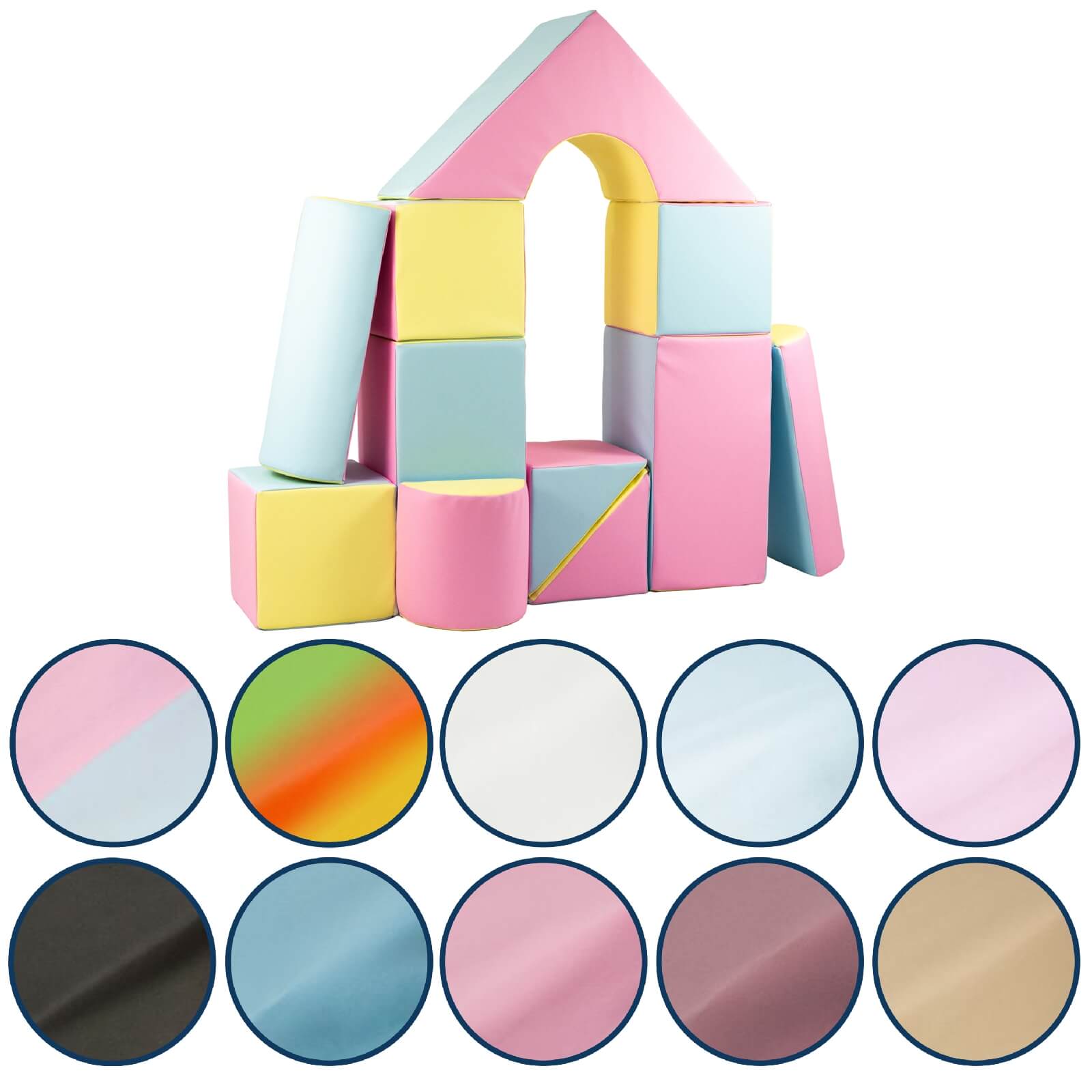 11 Pcs Coloured Building Blocks Soft Foam Children Kids Toy Nursery Pl ...