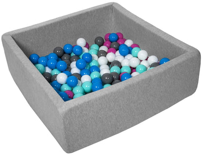 Velinda Soft Jersey Ball Pit with 200 Balls - 90x90cm, Baby & Kids Play Gift