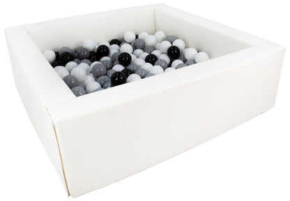 Square Eco-Leather Ball Pit with 200 Balls, 5 Elements